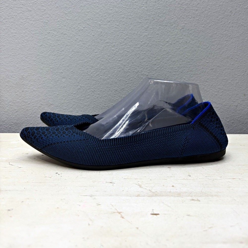 Rothy's Blue Snake Print Pointed Toe Knit Flats 10
